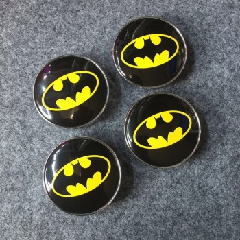 4pcs 60mm Batman Car emblem Wheel Center Hub Cap Rim Badge cover styling Black amp; Blueamp; yellow