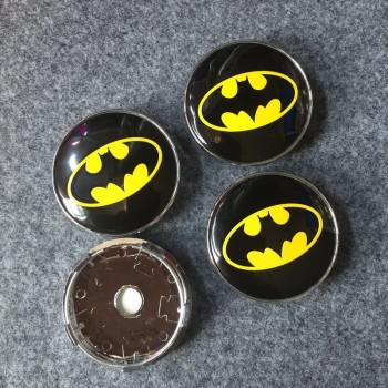 4pcs 60mm Batman Car emblem Wheel Center Hub Cap Rim Badge cover styling Black amp; Blueamp; yellow