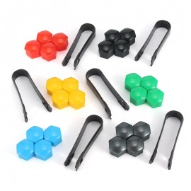 17MM 20pcs  Wheel Lug Nut Center Cover Caps + Removal Tool For VW Golf Passat for Audi A1 A4 A3 Q5 Q7 2013-2015 321601173A
