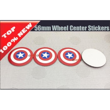 4pcs 56mm 60mm 64mm 135mm Car Wheel Center Hub Cap 60MM Wheel Dust-proof emblem covers for Captain America Logo car Accessories