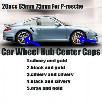 For prosche 911 Panamera Cayenne Boxster Cayman Macan 20pcs 65mm 75mm Car emblem Car Wheel hub Caps car center cover ABS