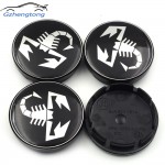 Gzhengtong 4pc/lot 56mm Abarth Logo Car Emblem Wheel Center Hub Cap Rim Badge Covers 5JA601151A Black Scorpion Wheel Caps