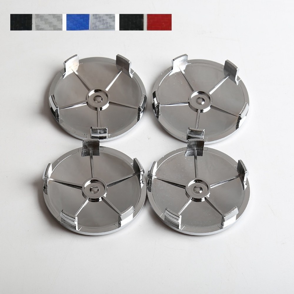 20pcs 68mm 5 pins Blue Black Carbon  Alloy Wheel Center Hub caps Rim Caps Logo Emblem Badge