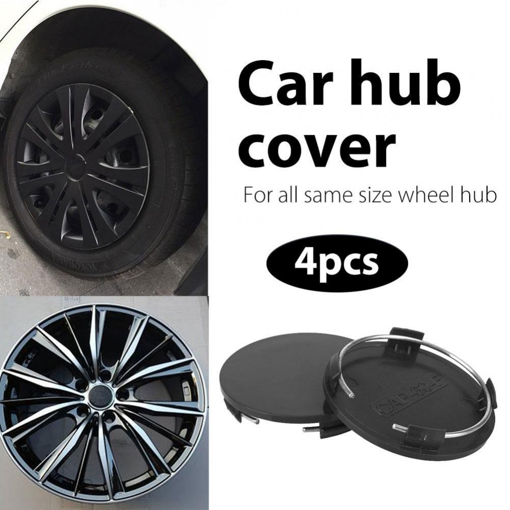 4Pcs 60mm Universal No Logo Black Car Wheel Hub Cover Wheel Hub Center Caps Rim Cover Auto Replacement  Accessories