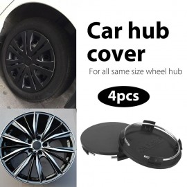 4Pcs 60mm Universal No Logo Black Car Wheel Hub Cover Wheel Hub Center Caps Rim Cover Auto Replacement  Accessories