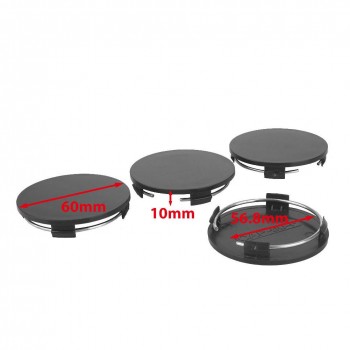 4Pcs 60mm Universal No Logo Black Car Wheel Hub Cover Wheel Hub Center Caps Rim Cover Auto Replacement  Accessories