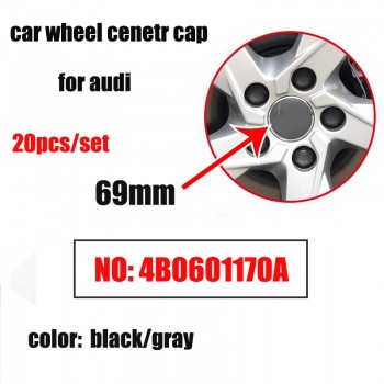 20pcs 69MM 4B0601170A Auto Rims Wheels covers Custom Car Wheel Center Hub Caps For Audi TT A3 A4 A5 A6 A7 A8 Q5 R8 S4 S5 S6