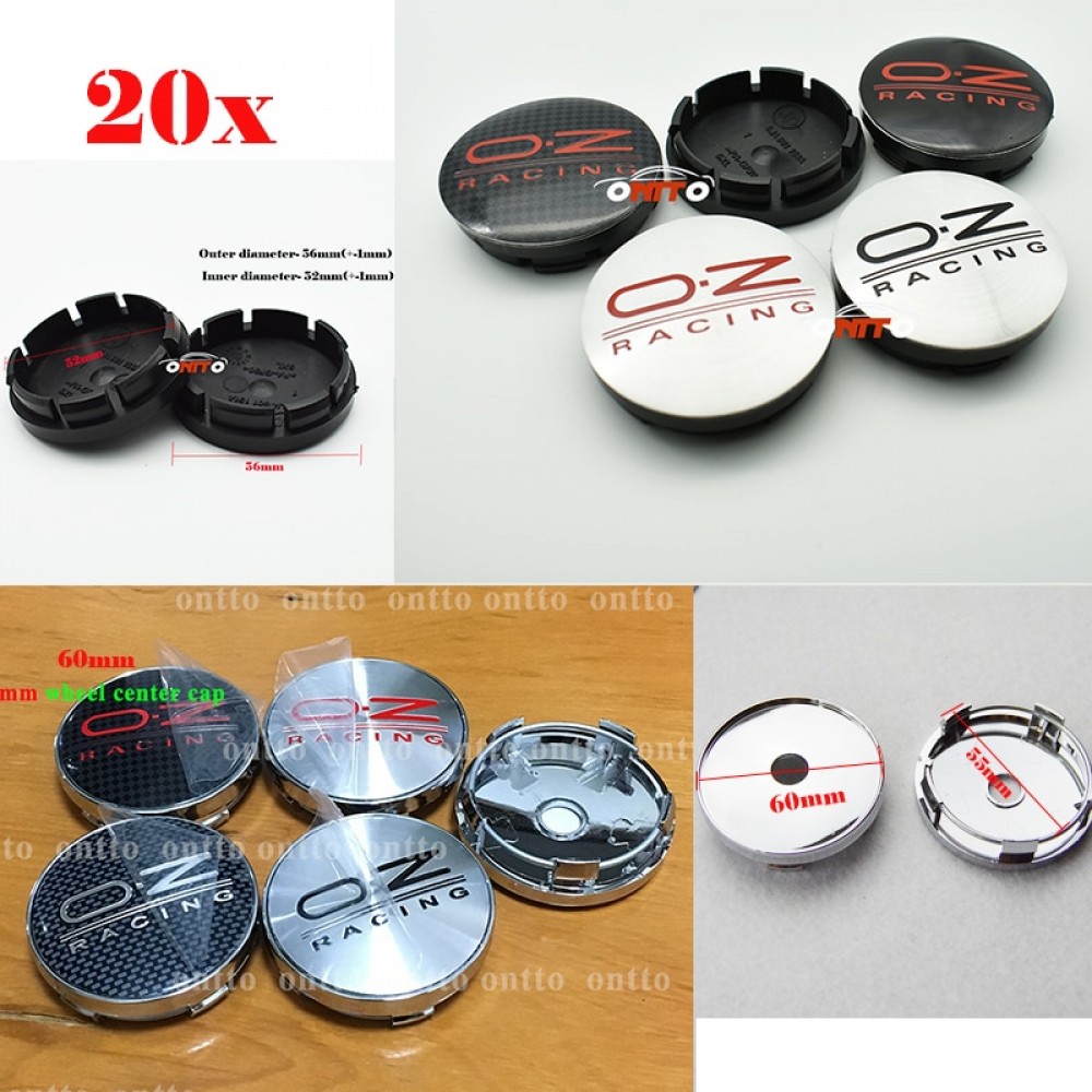 20pcs 56mm O.Z OZ Racing Logo Car Emblem Wheel Center Hub Cap Badge Covers 60mm wheel center cap 2.2 / 2.36 Dust-proof emblem