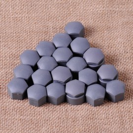 16pcs 17mm Wheel Lug Nut Center Cover Caps + 4pcs 25mm Circle Bolt Locking Types Caps fit for VW Audi Skoda Seat