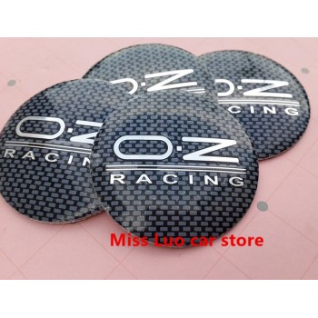4PCS Free shipping 56.5mm Black lattice Silver O.Z OZ auto car badge Decal car wheel center hub caps dust-proof 3d sticker badge