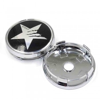 60mm Punisher Star Skull Pentagram Car wheel center hub caps Aluminum Skull Logo Emblem Badge caps Decoration Car styling