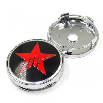 60mm Punisher Star Skull Pentagram Car wheel center hub caps Aluminum Skull Logo Emblem Badge caps Decoration Car styling