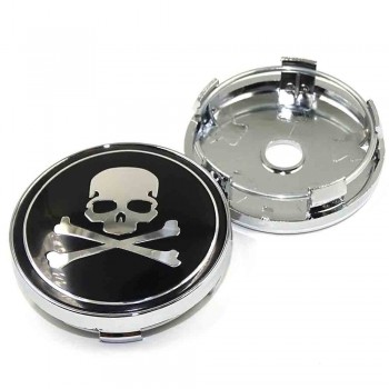 60mm Punisher Star Skull Pentagram Car wheel center hub caps Aluminum Skull Logo Emblem Badge caps Decoration Car styling