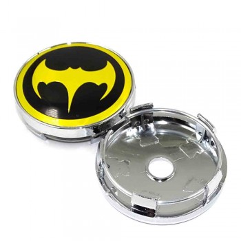 60mm Punisher Star Skull Pentagram Car wheel center hub caps Aluminum Skull Logo Emblem Badge caps Decoration Car styling