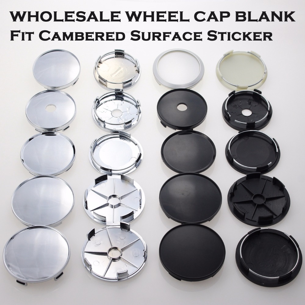 Wholesale Universal Base Blank Center Caps For Clip Fit Diameter 53/55/58/62MM Inner Rim Hole Wheel Hubcaps No Sign SET OF 4