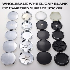 Wholesale Universal Base Blank Center Caps For Clip Fit Diameter 53/55/58/62MM Inner Rim Hole Wheel Hubcaps No Sign SET OF 4