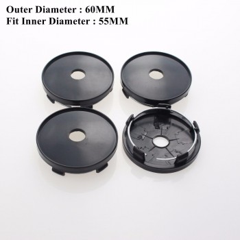 Wholesale Universal Base Blank Center Caps For Clip Fit Diameter 53/55/58/62MM Inner Rim Hole Wheel Hubcaps No Sign SET OF 4