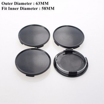 Wholesale Universal Base Blank Center Caps For Clip Fit Diameter 53/55/58/62MM Inner Rim Hole Wheel Hubcaps No Sign SET OF 4