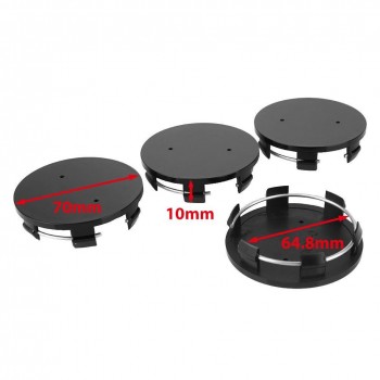 Black No Logo Car Wheel Cover Wheel Center Cap Durable Premium Hub Cap Wheel Hub Cover Automobile for 70mm-64.8mm
