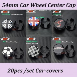 Best Quality 20pcs 54mm Car cover Emblem auto Wheel Center caps For Mini R56 R50 F56 F55 R58 R59 R60 R61 Accessories Car Styling