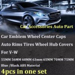 4pcs 55mm 56mm 60mm 63mm 65mm 70mm 75mm Car emblem covers Wheel Center Hup Caps For Passat B6 B7 CC Golf Jetta MK5 MK6 Tiguan