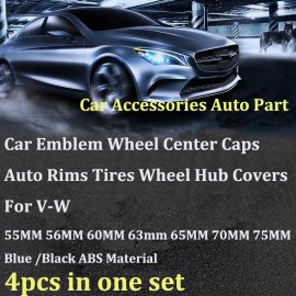 4pcs 55mm 56mm 60mm 63mm 65mm 70mm 75mm Car emblem covers Wheel Center Hup Caps For Passat B6 B7 CC Golf Jetta MK5 MK6 Tiguan
