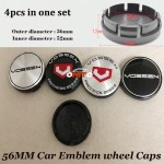 4pcs/set of 56mm 2.20inch ABS Label Car Emblem badge Wheel hub Caps Car Stickers car-styling for  Vossen logo badge