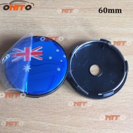 Car styling 4pcs 2.36inch 60mm blue British flag car emblem wheel center hub Dust-proof badge covers Auto accessories