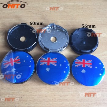 Car styling 4pcs 2.36inch 60mm blue British flag car emblem wheel center hub Dust-proof badge covers Auto accessories