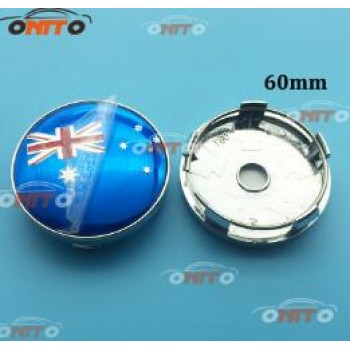 Car styling 4pcs 2.36inch 60mm blue British flag car emblem wheel center hub Dust-proof badge covers Auto accessories