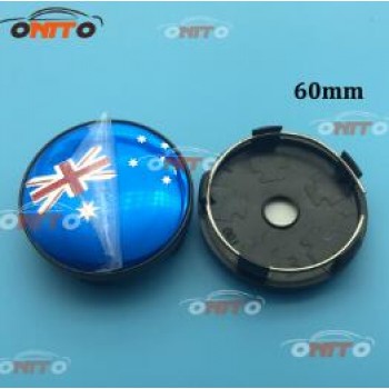 Car styling 4pcs 2.36inch 60mm blue British flag car emblem wheel center hub Dust-proof badge covers Auto accessories