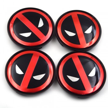 Gzhengtong 4pcs 63mm Deadpool Wheel Center Caps Emblem Badge Car Covers Hub Cap Car Styling