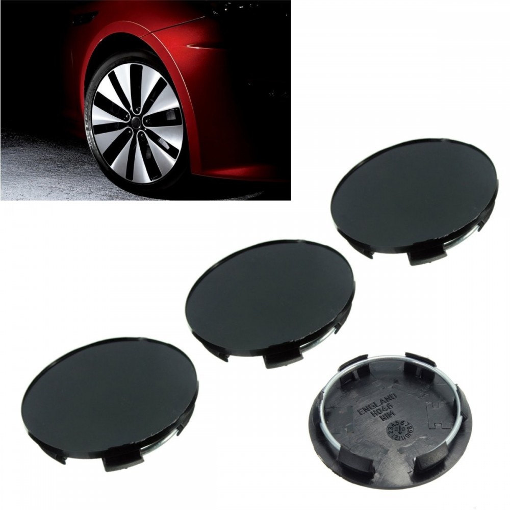 4Pcs 50mm Black Durable Car Hood Wheels Centre Blank Cap Hubcap Mounted Covers