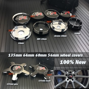 4pcs one set 135mm 64mm 56MM 60mm FR Logo Car Wheel Hub Center decals badge emblem for Seat Leon FR wheel center hubcaps covers