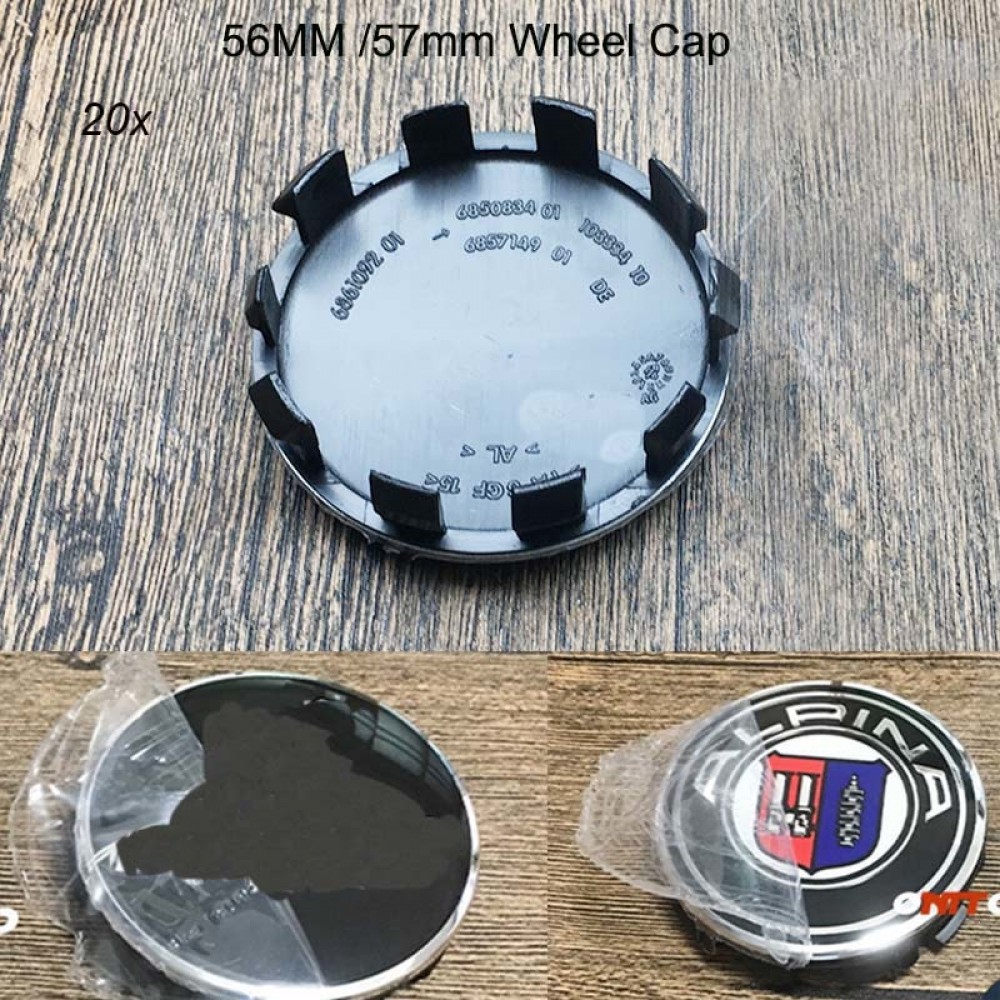 20Pcs 57mm/56mm Car Wheel Center Logo Cap Auto Hub Emblem Cover For F01 F02 F03 E87 E88 E65 E66 E67 2 Series