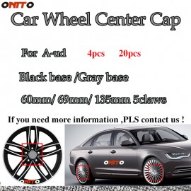 Hot 4PCS 20PCS Car Styling Wheel Rim Center Caps Covers Dust-proof Gray/balck 60MM 69MM 135MM 5claws for A1 A2 A3 A4 A5 A6 A7