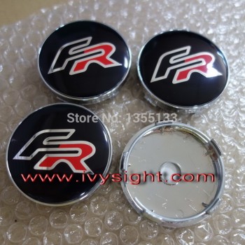 4pcs 60mm SEAT FR logo Car emblem Wheel Center Hub Cap Badge Refit cover