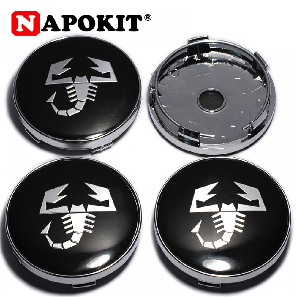 4PCS 60MM 3D Scorpion Car Wheel Center Cap Car Rim Badge Emblem Hubcap for Fiat 500 Punto Bravo Stilo Panda Abarth 500 Decal