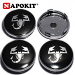 4PCS 60MM 3D Scorpion Car Wheel Center Cap Car Rim Badge Emblem Hubcap for Fiat 500 Punto Bravo Stilo Panda Abarth 500 Decal