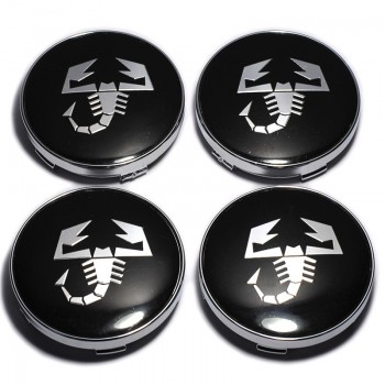 4PCS 60MM 3D Scorpion Car Wheel Center Cap Car Rim Badge Emblem Hubcap for Fiat 500 Punto Bravo Stilo Panda Abarth 500 Decal