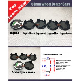 4Pcs R logo Emblem Car Wheel Center Hub Covers Caps R Badge 58MM For XJ XF XK X-TYPE Car Wheel Center Caps Emblem Badge cover