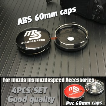 4pcs black/silver 60mm wheel center rim hub caps for ms 2 3 5 6 CX-5 CX-7 CX-9 RX8 626 323 ms mazdaspee SPORT Accessories