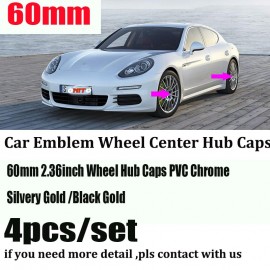 60mm PVC 4pcs Auto Wheel center Covers For 911 Panamera Cayenne Boxster Cayman Macan Car Wheel hub Cap Car Emblem Badge
