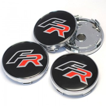 4pcs/lot 60MM FR Logo Car Wheel Center Cap for Seat Leon FR+ Cupra Ibiza Altea Exeo Formula FR Car Emblem Sticker