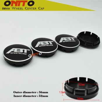 4pcs BLACK 56mm 60mm ABT logo car emblem Wheel Center Hub Cap Rim badge covers styling 2.20 For Polo Golf 266 ABT WHEEL CAPS
