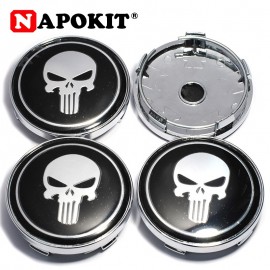 4pcs 60MM Cool 3D Skull Car Wheels Tires Wheel Center Caps Emblem Badge Decal Symbol for Opel Renault Mazda BMW AUDI Ford Toyota