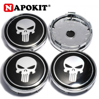 4pcs 60MM Cool 3D Skull Car Wheels Tires Wheel Center Caps Emblem Badge Decal Symbol for Opel Renault Mazda BMW AUDI Ford Toyota