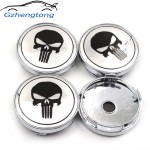 Gzhengtong 60mm 4PC The Punisher S Skull Car Styling Wheel Center Car Hubs Caps Auto Emblem For Octavia Yeti