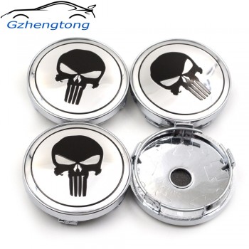 Gzhengtong 60mm 4PC The Punisher S Skull Car Styling Wheel Center Car Hubs Caps Auto Emblem For Octavia Yeti