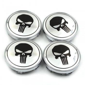 Gzhengtong 60mm 4PC The Punisher S Skull Car Styling Wheel Center Car Hubs Caps Auto Emblem For Octavia Yeti